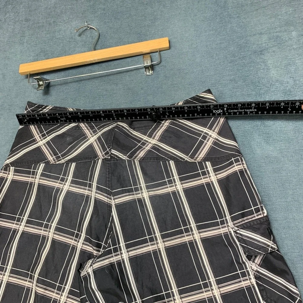 Hurley Board Shorts Mens 36W Black Plaid Comfort Cargo Pockets Logo Surfing